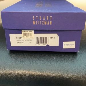 Stuart Weitzman Lacey Blck Guipure Lace heels